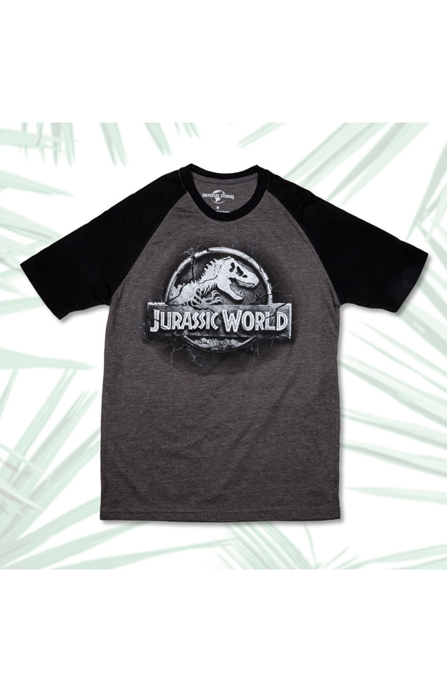 Image for Jurassic World Stone Logo Men's T-Shirt from UNIVERSAL ORLANDO