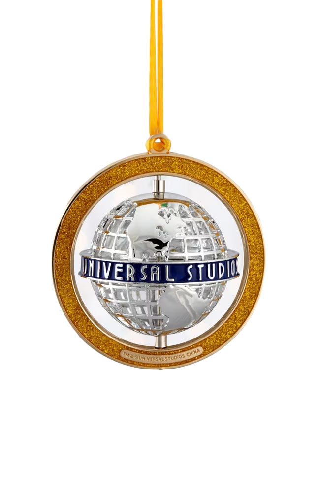 Image for Universal Studios Blue Banner Grid Globe Spinner Ornament from UNIVERSAL ORLANDO