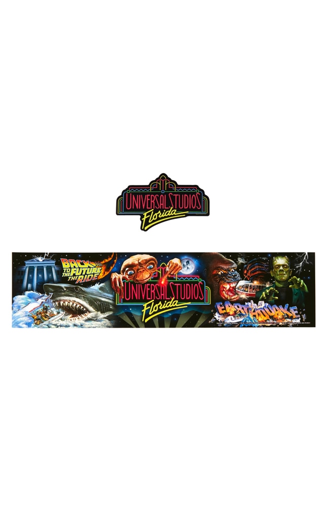 Image for Universal Studios Retro Marquee Decal &amp; Bumper Strip 2-Piece Set from UNIVERSAL ORLANDO