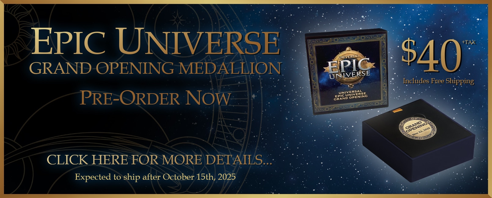 Epic Universe Grand Open Collectible Medallion