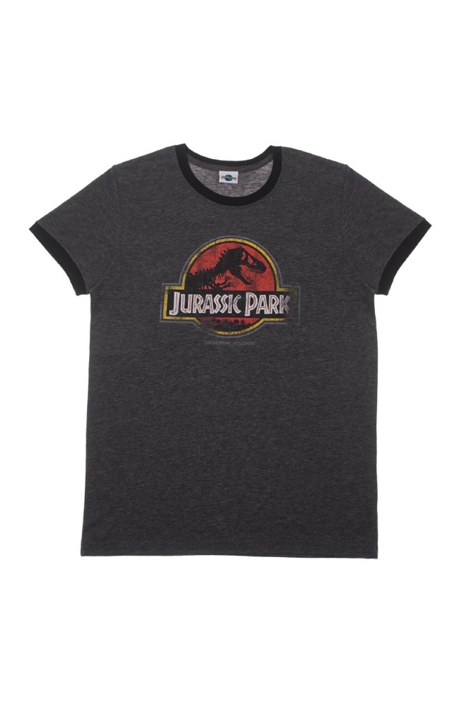 Image for Jurassic Park Logo Adult Ringer T-Shirt from UNIVERSAL ORLANDO