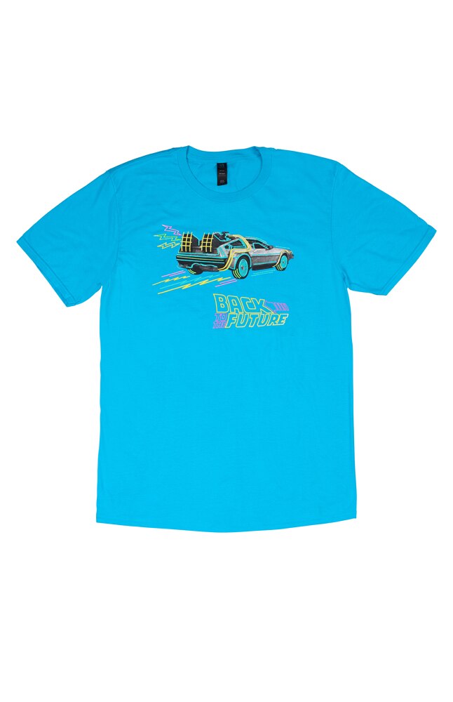 Image for Back To The Future Puff Ink Neon Adult T-Shirt from UNIVERSAL ORLANDO