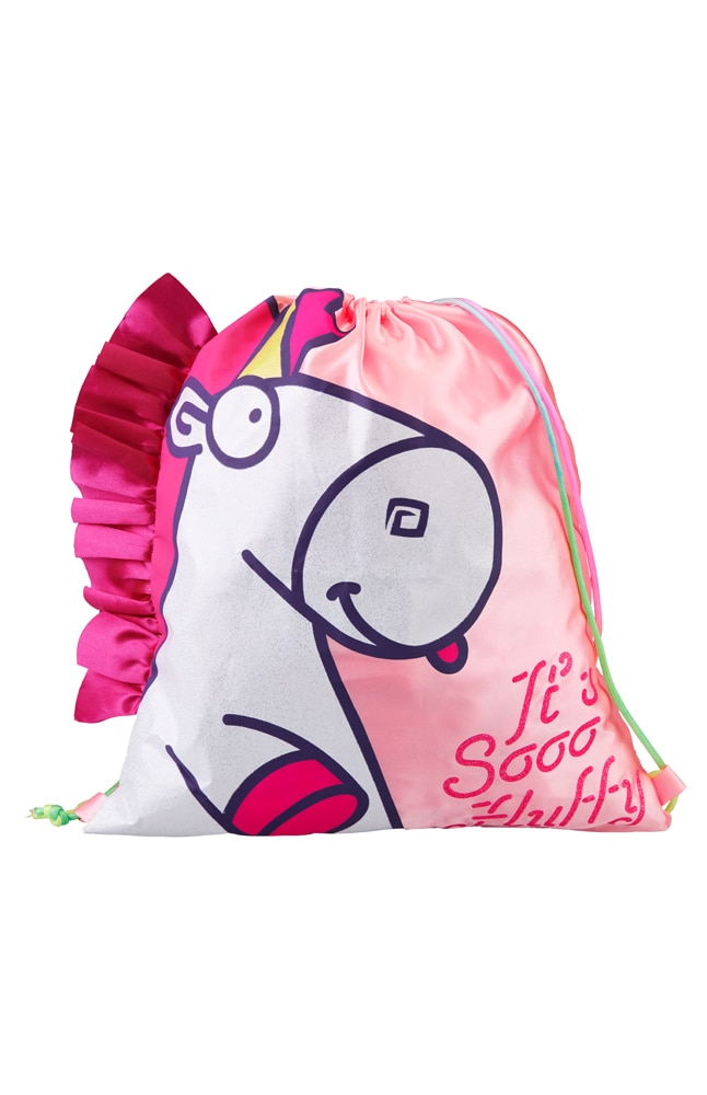 Image for Fluffy Unicorn Drawstring Backpack from UNIVERSAL ORLANDO