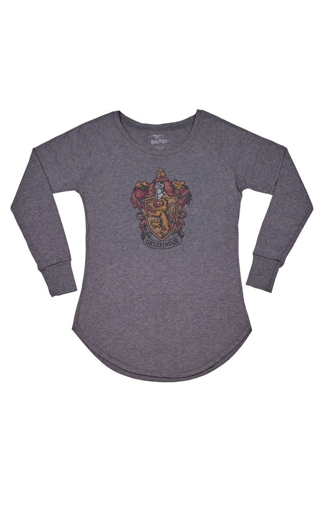 Image for Gryffindor&trade; Ladies Rhinestone Crest Long-Sleeve T-Shirt from UNIVERSAL ORLANDO