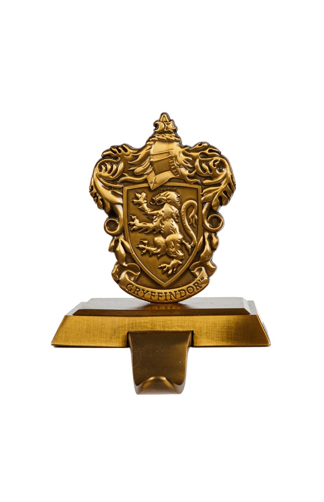 Wizarding World of Harry Potter Holiday Stocking Holder Hufflepuff Crest Gold 