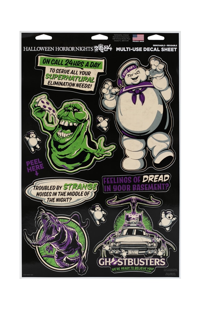 Image for Halloween Horror Nights 2024 Ghostbusters Retro Decal Sheet from UNIVERSAL ORLANDO