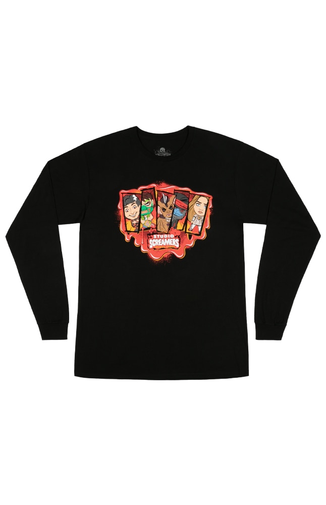 Image for Halloween Horror Nights 2024 Studio Screamers Long Sleeve Adult Tee from UNIVERSAL ORLANDO