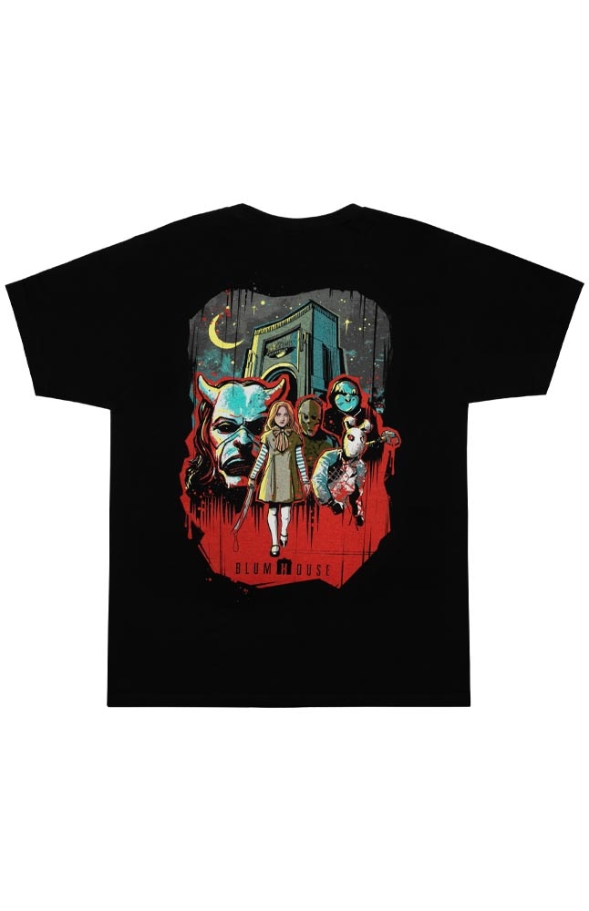 Image for Halloween Horror Nights 2025 Blumhouse Adult T-Shirt from UNIVERSAL ORLANDO