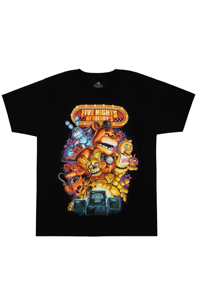 Image for Halloween Horror Nights 2025 Five Nights at Freddy&apos;s Adult T-Shirt from UNIVERSAL ORLANDO