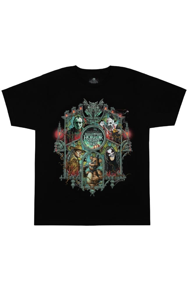 Image for Halloween Horror Nights 2025 Key Art Adult T-Shirt from UNIVERSAL ORLANDO
