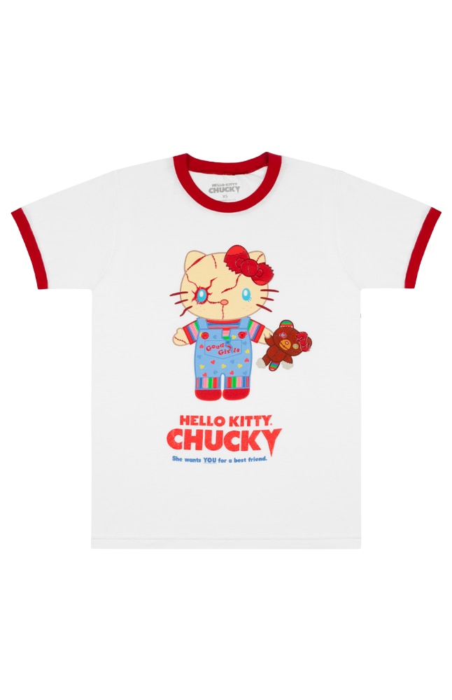 Image for Hello Kitty&reg; Chucky Adult Ringer T-Shirt from UNIVERSAL ORLANDO