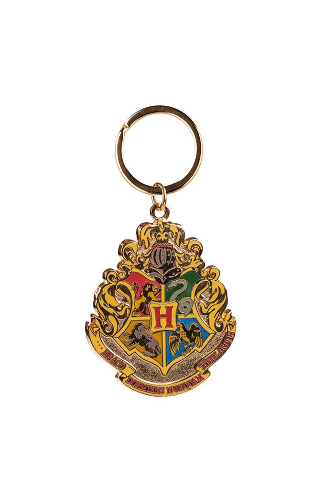 Wizarding World of Harry Potter Universal Studios Key Chain Metal Enamel  Hogwarts Crest Spinner