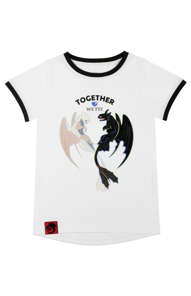 Image for How To Train Your Dragon Toothless Family &quot;Together We Fly&quot; Youth Ringer T-Shirt from UNIVERSAL ORLANDO