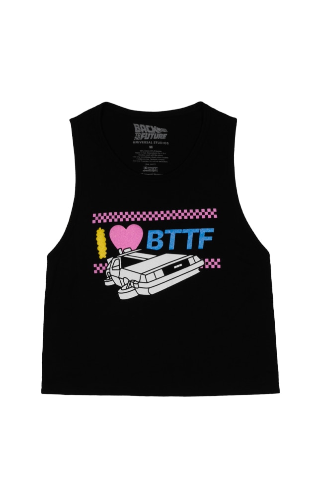 Image for I Heart Back To The Future Adult Cropped Tank from UNIVERSAL ORLANDO