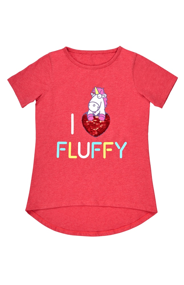 Image for &quot;I &#10084; Fluffy&quot; Flip Sequin Youth T-Shirt from UNIVERSAL ORLANDO