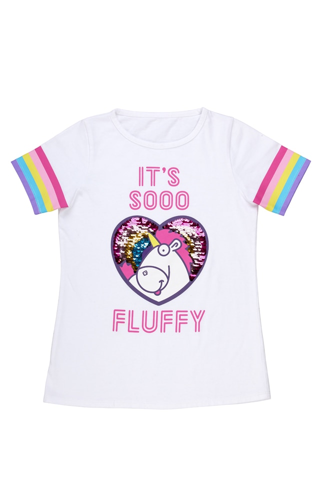 Image for &quot;It&apos;s Sooo Fluffy&quot; Unicorn Flip Sequin Youth T-Shirt from UNIVERSAL ORLANDO