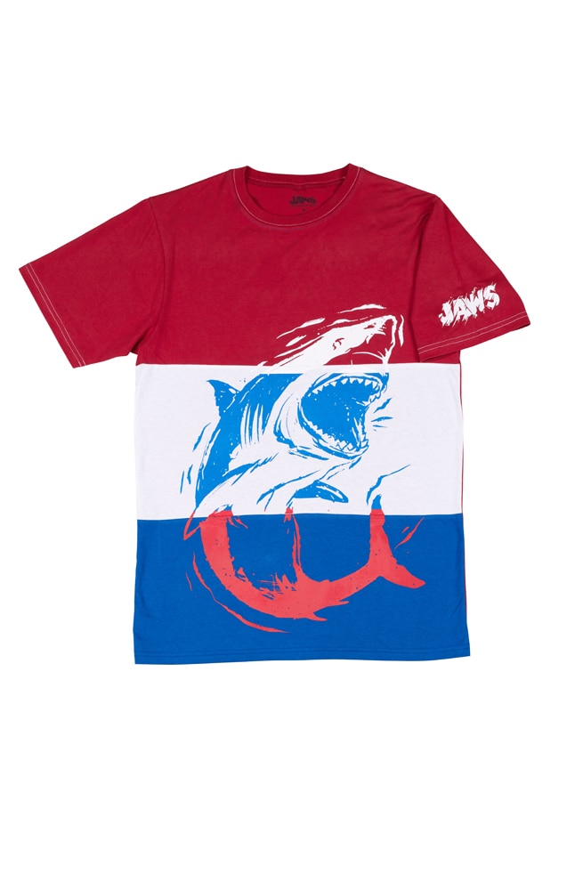 Image for Jaws Red, White, and Blue Adult T-Shirt from UNIVERSAL ORLANDO