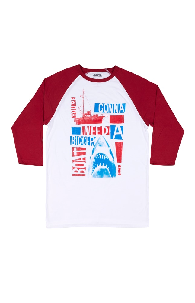 Image for Jaws &quot;You&apos;re Gonna Need a Bigger Boat!&quot; Adult Raglan T-Shirt from UNIVERSAL ORLANDO