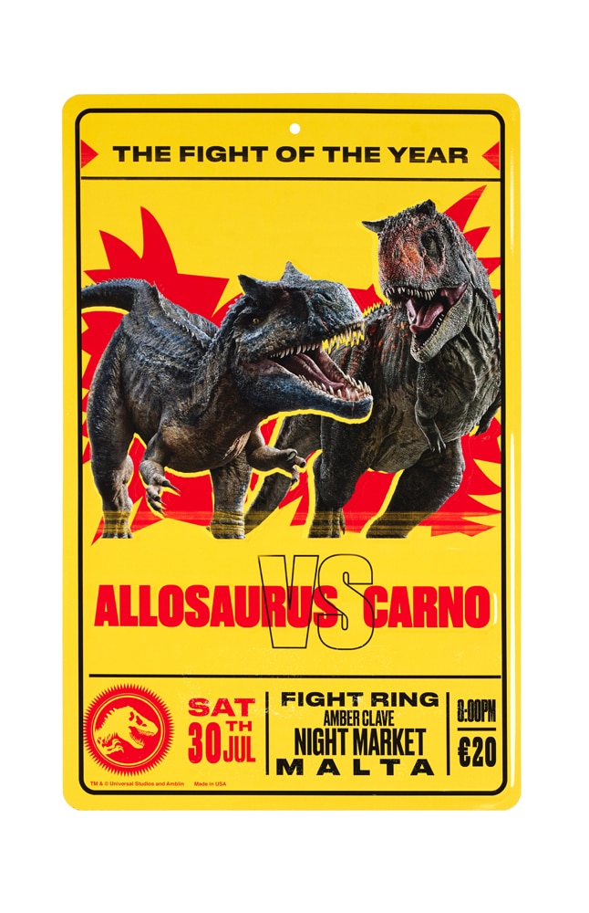 Image for Jurassic World Malta Fight Night Poster Metal Sign from UNIVERSAL ORLANDO