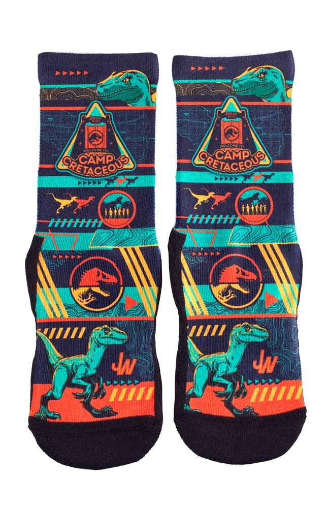 Image for Jurassic World &quot;Welcome To Camp Cretaceous&quot; Youth Socks from UNIVERSAL ORLANDO