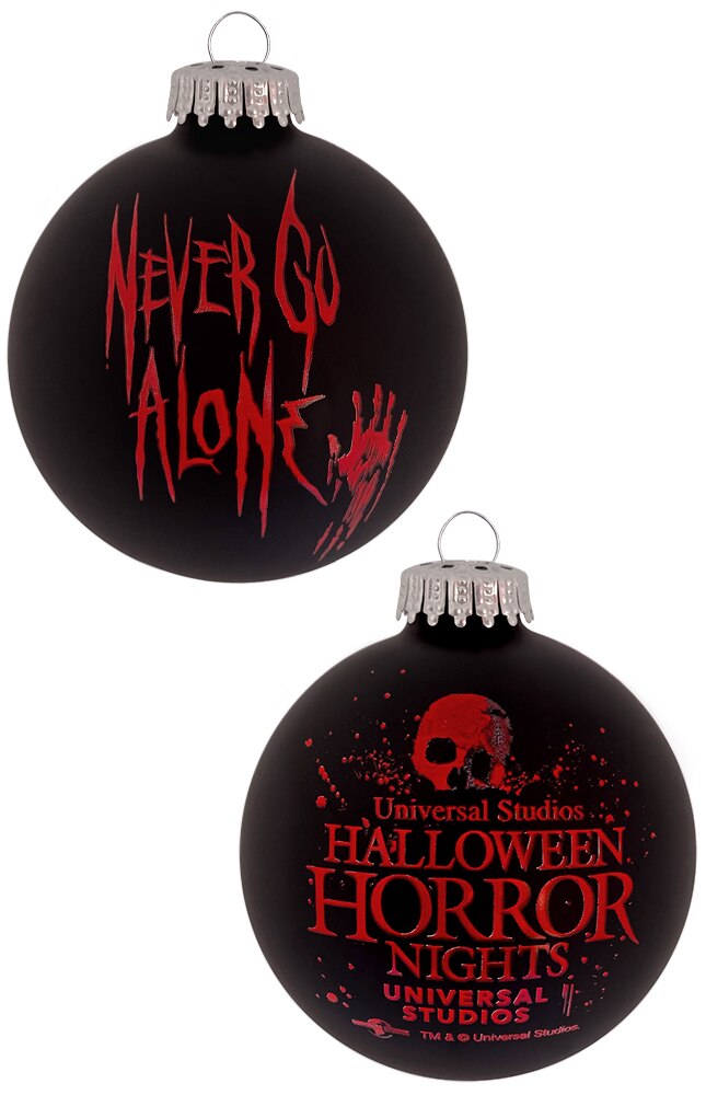 Image for Limited Edition Halloween Horror Nights 2022 Never Go Alone Glass Ornament from UNIVERSAL ORLANDO