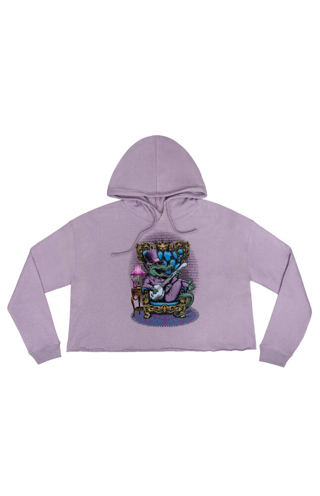 Image for Mardi Gras 2024 King Gator Crop Pullover Hoodie from UNIVERSAL ORLANDO