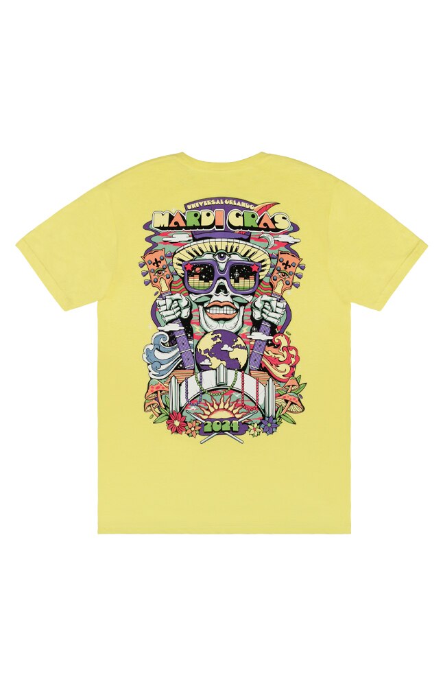 Image for Mardi Gras 2024 Yellow Music Festival Adult T-Shirt from UNIVERSAL ORLANDO
