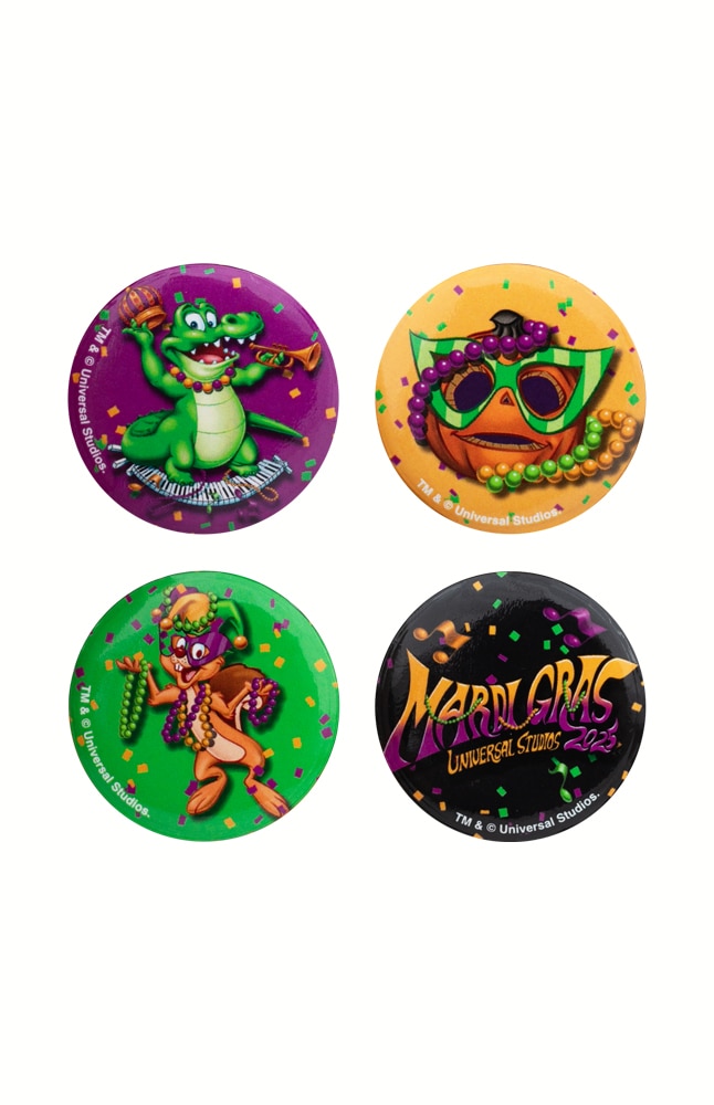 Image for Mardi Gras 2025 Gator Junior Button Set from UNIVERSAL ORLANDO