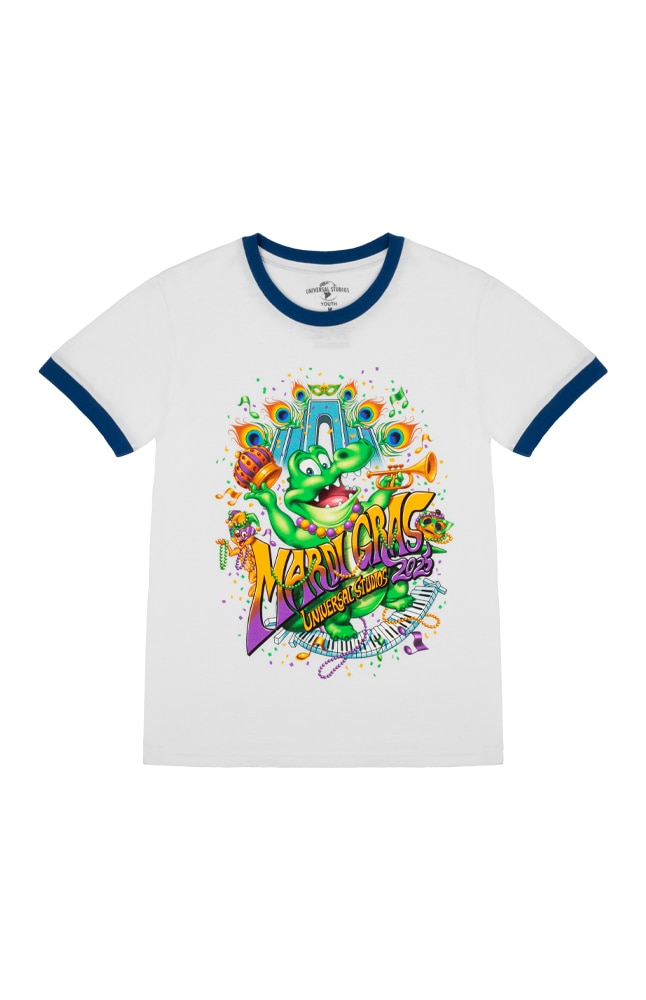 Image for Mardi Gras 2025 Gator Junior Youth T-Shirt from UNIVERSAL ORLANDO