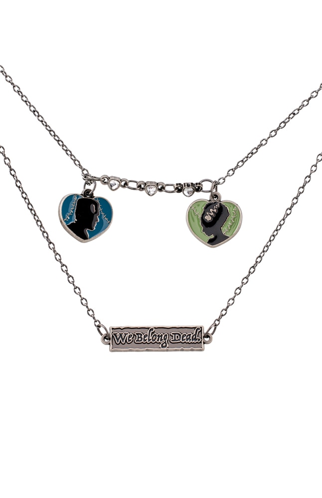 Image for Universal Monsters Frankenstein and Bride Layered Necklace from UNIVERSAL ORLANDO