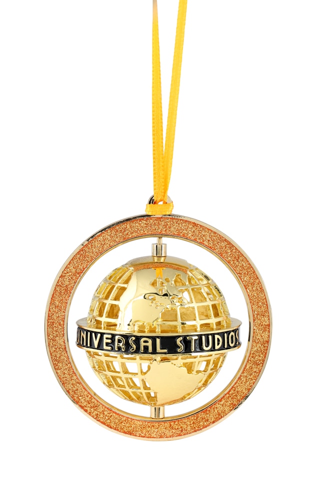 Image for Universal Studios Black Banner Grid Globe Spinner Ornament from UNIVERSAL ORLANDO