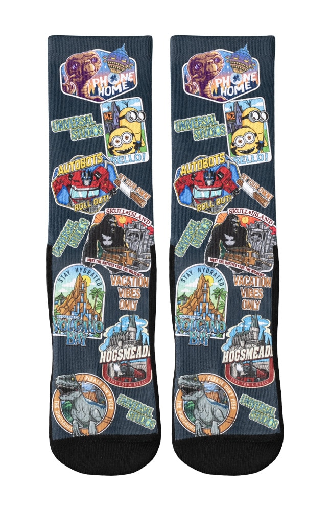 Image for Universal Studios Collage Adult Socks from UNIVERSAL ORLANDO