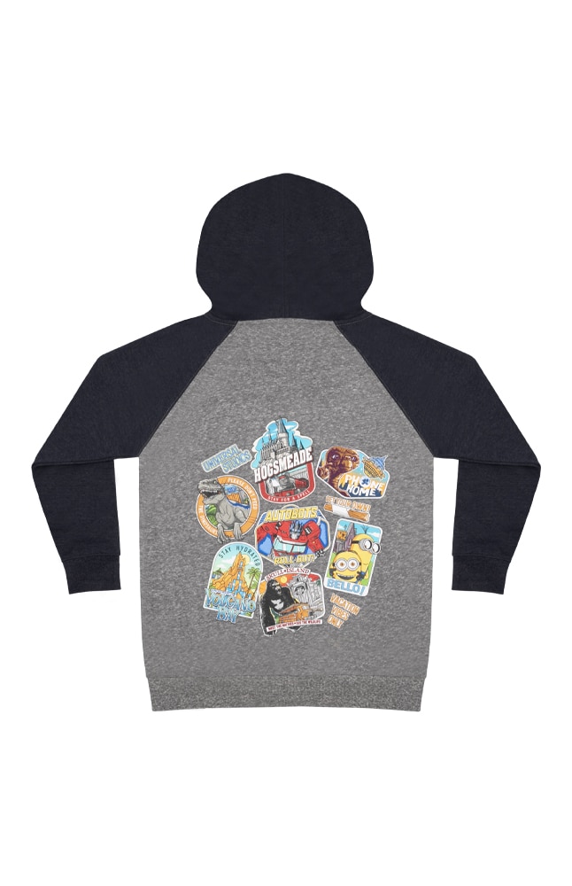 Image for Universal Studios Collage Youth Zippered Hooded Sweatshirt from UNIVERSAL ORLANDO