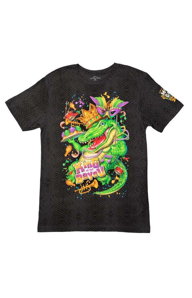 Image for Universal Studios Florida Mardi Gras 2023 King Gator Adult T-Shirt from UNIVERSAL ORLANDO