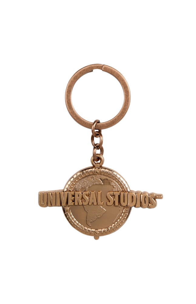 Universal Studios Exclusive Gold Finish Globe Keychain New 