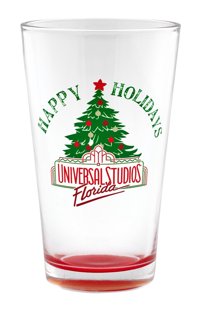 Image for Universal Studios Retro Happy Holidays Glass from UNIVERSAL ORLANDO
