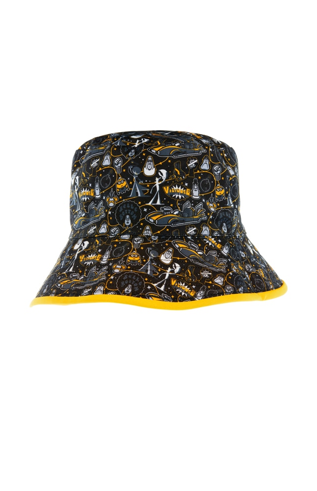 | Villain-Con UNIVERSAL International Black Reversible ORLANDO Yellow Hat Bucket &