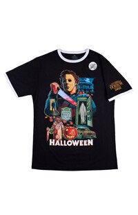 Halloween Horror Nights 2022 Halloween 1978 Adult Blacklight Ringer T-Shirt