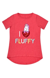 "I ❤ Fluffy" Flip Sequin Youth T-Shirt