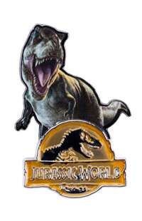 Jurassic World Amber Logo with T-Rex Pin