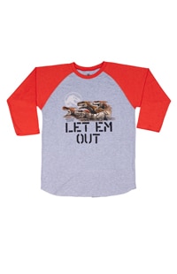 Jurassic World "LET EM OUT" Adult Raglan T-Shirt