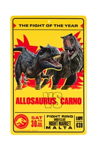 Jurassic World Malta Fight Night Poster Metal Sign
