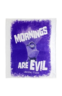 Evil Minion "Mornings Are Evil" Throw Blanket
