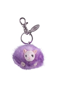 Purple Pygmy Puff Plush Keychain