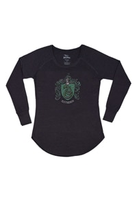 Slytherin™ Ladies Rhinestone Crest Long-Sleeve T-Shirt