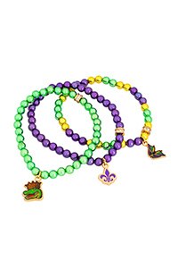 Universal Studios Florida Mardi Gras 2023 King Gator Bracelet Set