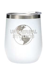 Universal Studios Globe White Rounded Tumbler