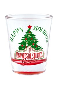 Universal Studios Retro Happy Holidays Shot Glass